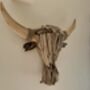 61cm Driftwood Bull Head With Horns Wooden Wall Decor, thumbnail 1 of 9