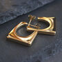 Square Earrings For Women Geometric Design 18ct Gold, thumbnail 8 of 8