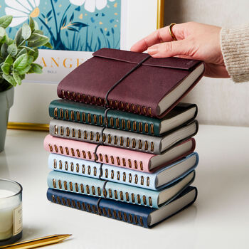 Personalised Leather Effect Embossed Notebook, 8 of 12