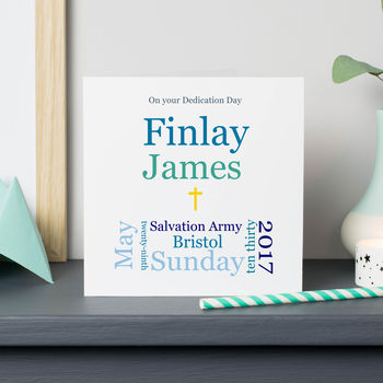 Typographic Personalised Christening Card, 2 of 8