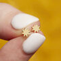 Gold Plated Sun Stud Earrings, thumbnail 1 of 5