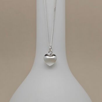 Personalised Silver Pillow Heart Necklace, 4 of 5