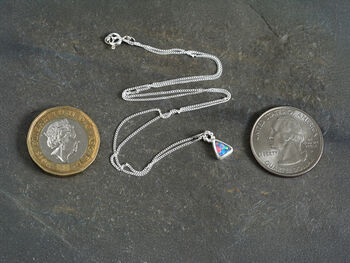 Small Australian Opal Doublet Necklace In Sterling Silver, 2 of 4