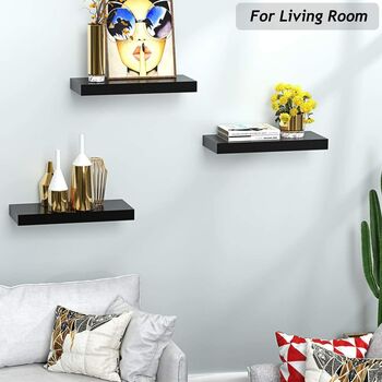 Pack Of Three Sturdy Floating Shelves For Office Home, 2 of 8