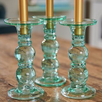 Eloise Turquoise Glass Candle Holder, 3 of 6