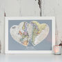 Personalised Location Map Hearts Print, thumbnail 1 of 9