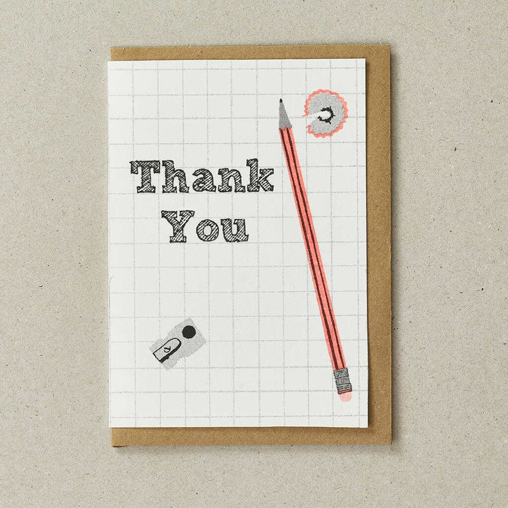 Stationery Thank You Risograph Greeting Card By Petra boase Ltd