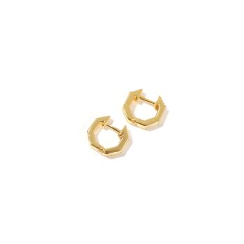 Gold Plated Sterling Silver Hexagon Hoop Earrings, 3 of 5