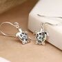 Sterling Silver Sea Turtle Drop Earrings, thumbnail 4 of 9