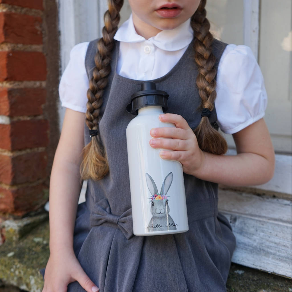Personalised Floral Bunny Water Bottle, 1 of 5