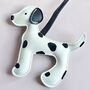 Faux Leather Dalmatian Dog Bag Charm, thumbnail 2 of 3