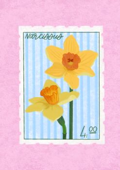 Narcissus | Daffodil Floral Stamp Print, 5 of 5