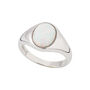 Sterling Silver Opal Signet Ring, thumbnail 2 of 7