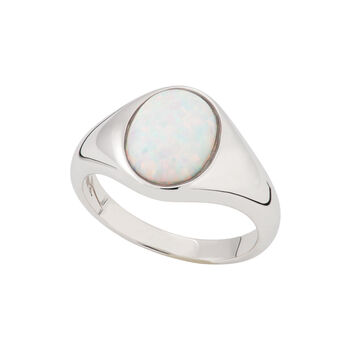 Sterling Silver Opal Signet Ring, 2 of 7