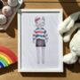 Hand Painted Hipster Cat Print, thumbnail 3 of 7