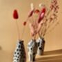 Set Of Three Abstract Mono Hand Painted Stem Vases, thumbnail 5 of 5