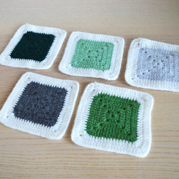 Five Colour Granny Square Crochet Blanket Kit, 9 of 11