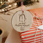 First Christmas Engaged Wooden Tree Bauble, thumbnail 2 of 6