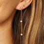 18 K Gold Vermeil Suspended Pearl Chain Earrings, thumbnail 1 of 6