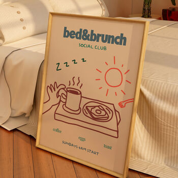 Bed And Brunch Social Club Illustration Wall Print, 8 of 8