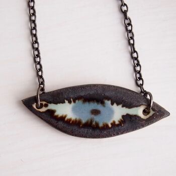 Handmade Ceramic Eye Pendant Necklace, 6 of 11