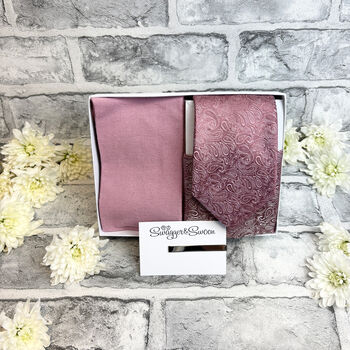 Desert Rose Paisley Wedding Tie Set, 4 of 6