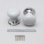 G Decor Perfect Edit Light Grey – Set Of Handcrafted Ceramic Mortice Door Handles, Internal Turning Knobs For Bedroom And Room Doors With Chrome Base, thumbnail 2 of 5