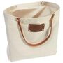 Natural Canvas Large Tote Bag With Leather Handles, thumbnail 3 of 3
