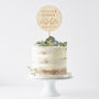 Engraved Botanical Personalised Wedding Cake Topper, thumbnail 1 of 6