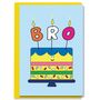 Brother Bro Birthday Card Birthday Candles Cake Card, thumbnail 1 of 2