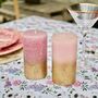 Pink Shimmer Candle Pair, thumbnail 1 of 6