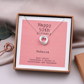 Sterling Silver 50th Birthday Necklace, 4 of 4