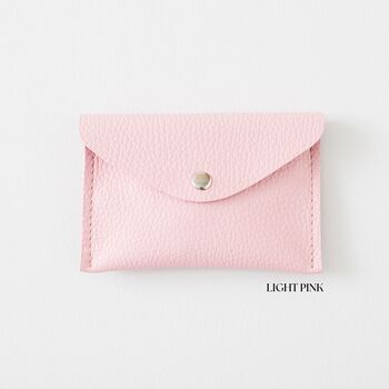 Pink Leather Coin And Card Envelope Purse, 2 of 8