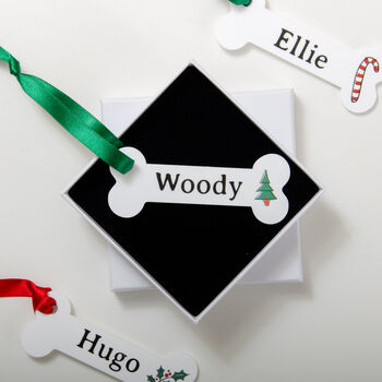 Personalised Dog Bone Christmas Tree Decoration, 6 of 9