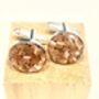 Resin, Silver, Copper Cufflinks, thumbnail 3 of 6