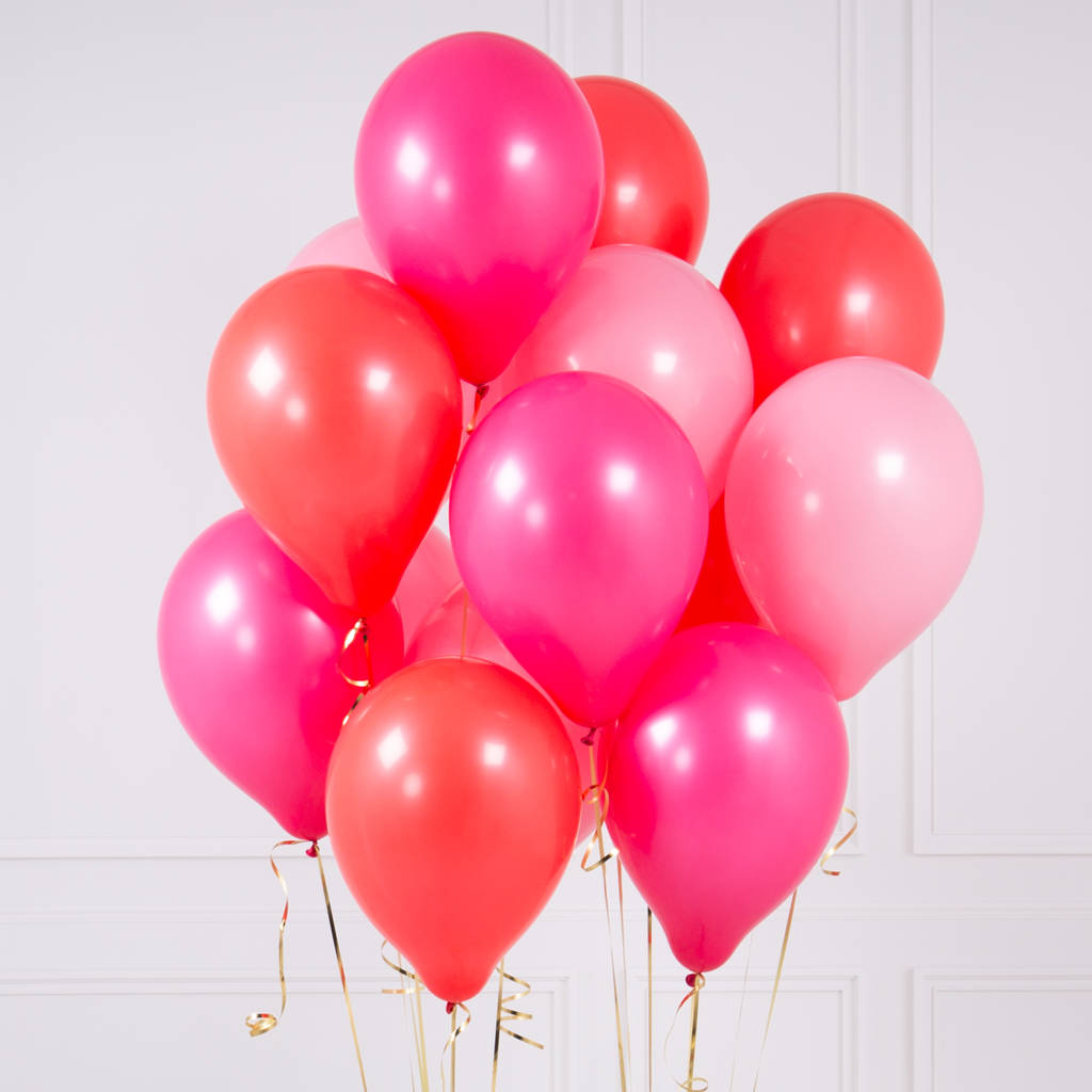 Pack Of 14 Ruby Red Party Balloons By Bubblegum Balloons ...
