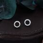 Sterling Silver Open Circle Cz Stud Earrings, thumbnail 1 of 12