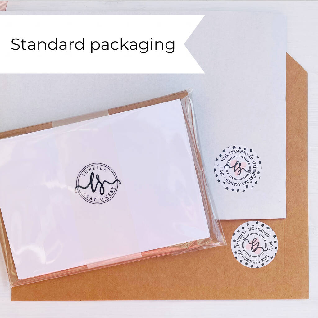 Floral Personalised Note Cards With Envelopes By Lunella