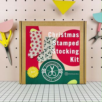 Stamped Christmas Printing Stocking Craft Kit, 2 of 6