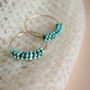 Faceted Turquoise Hoop Earrings, thumbnail 5 of 6