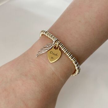 Engraved Memorial Yellow Gold Sweetie Slider, Wing, 2 of 5