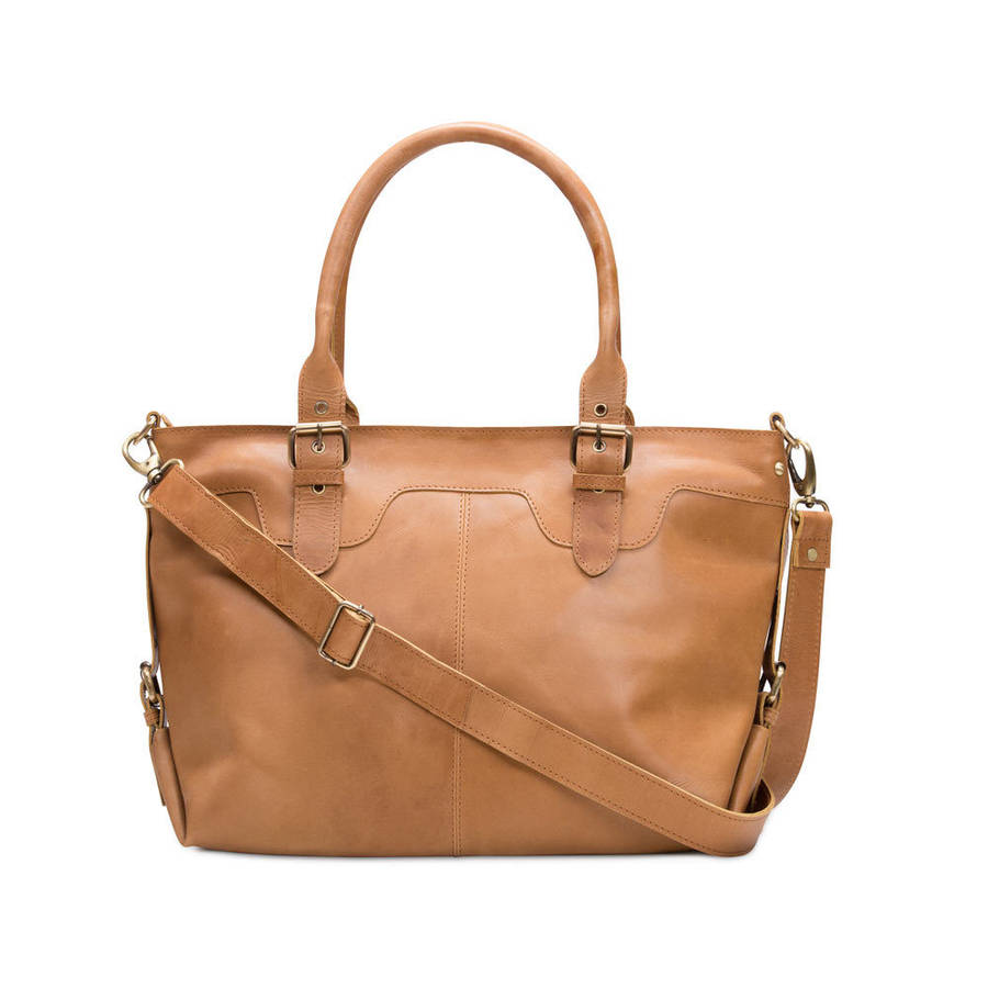 leather buckle tote bag by the leather store | notonthehighstreet.com