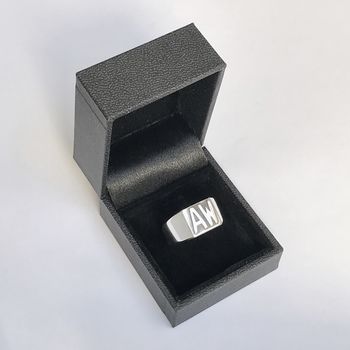 Personalised Double Digit Silver Signet Ring, 5 of 7