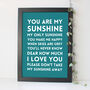 'You Are My Sunshine' Song Lyrics Wall Art Print, thumbnail 4 of 4