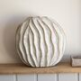 Narrow Wavy Ribbed Off White Vase, thumbnail 3 of 4