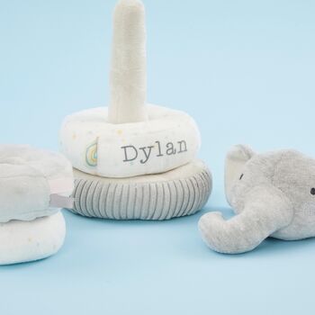 Personalised Plush Little Elephant Stacking Toy, 2 of 4