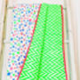 Handmade Block Print Dohar Blanket | Neon Stars, thumbnail 1 of 3