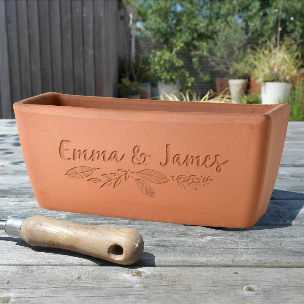 Personalised Name Terracotta Window Pot, 1 of 3
