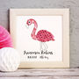 Personalised Flamingo Embroidered Framed Artwork, thumbnail 1 of 6