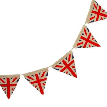 Kings Coronation Union Jack Street Party Cotton Bunting, 2 of 5